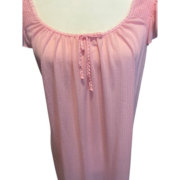 Vanity Fair Pink Peignoir & Nightgown Made In USA Lightweight Knit Short Sleeve - Picture 3 of 13